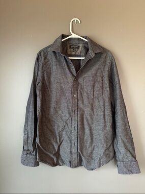 Banana Republic Charcoal Heather Slim Fit Button-Up Shirt